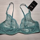 Hunkemoller! Мереживний жіночий бюстгальтер на кісточках 85С sea blue! Лот 863