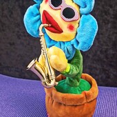 последний! Танцующий поющий цветок повторюшка Dancing Sunflower Синий