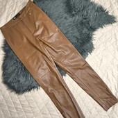 Zara s. кориця, еко шкіра скінні з розрізами