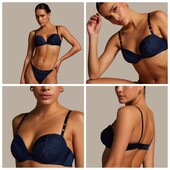 Hunkemoller noir! Неймовірний жіночий бюстгальтер з камінцями 70А pageant blue! Лот 707