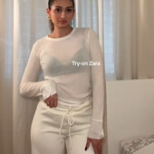 Напівпрозорий лонг в рубчик з вовною zara M-L, L-XL