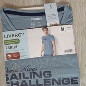Livergy брендовая мужская хлопковая футболка размер М евро 48/50