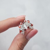 Сережки з цирконами xp родій червоні