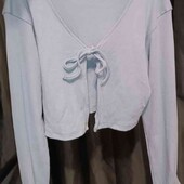 Коротка голуба кофтина на зав'язці Missguided, р 18 (Пог -47)