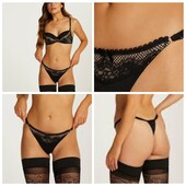 Hunkemoller! Трендові жіночі труси, стрінги М розмір caviar! Лот 241