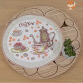Серветки Coffee круглі 30*30 см мікрофібра 5 шт