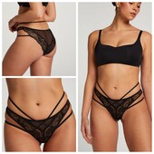 Hunkemoller! Мереживні жіночі труси, страп-панти Хл розмір caviar! Лот 90