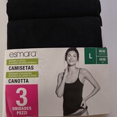 3 шт. Женская майка на тоненьких брительках от Esmara, L , набор 3 шт.