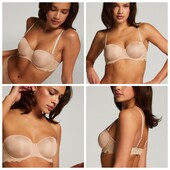 Hunkemoller! Базовий жіночий бюстгальтер з гладкою чашкою і мереживною спинкою 75F tan! Лот 1