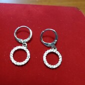 Шикарные серебряные серьги с цирконами.Проба 925.