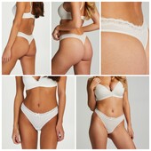 Hunkemoller Ніжні жіночі труси в рубчик Хл розмір snow white! Лот 532