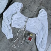 95% cotton Вау! вкорочена кофтинка топ шнуровка