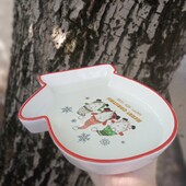 Фигурное керамическое блюдо / рукавичка или колокольчик.
