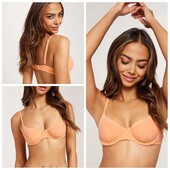 Hunkemoller! Помаранчевий жіночий бюстгальтер від купальника в рубчик 85Д orange! Лот 14