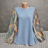 Симпатичная комбинированная блузка, р.XL/2XL