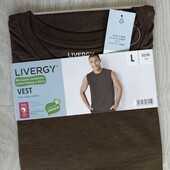 Livergy брендовая мужская футболка цвет коричневый меланж размер евро 52/54