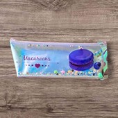 Пенал-косметичка Macaroons з рухомими паєтками,прозорий,лазерний(18.5*8*3,5см.)