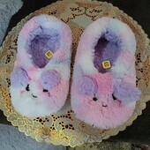 ❤️Шикарно красивые белоснежные с ярким мехом очень тёплые лёгкие тапочки новые❤️Стелька 23 см.