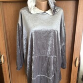 Меховушка довга, плюшева туника, кофта, 2-3XL. в ідеалі