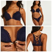 Hunkemoller! Жіночий бюстгальтер з застібкою спереду і гарною спинкою 80А peacoat! Лот 321
