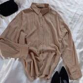 Легка сорочка у стилі oversize у кольорі кемел