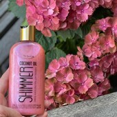 Кокосовое масло для загара с шиммером top beauty coconut oil shimmer✨- розовое золото