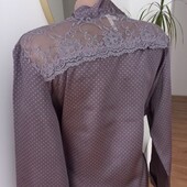 Lingerie collection домашній атласний халат з мереживом M розмір