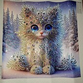 Вишита картина, алмазная вишивка, " Котик"