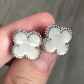 Нові срібні сережки у стилі Van Cleef, 925 проба.