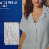 Стильная муслиновая блуза, рубашка, 100% хлопок, esmara, р. 38 евро, наши 44-50