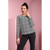 ♕ Блузка сіро-біла в клітку від Tchibo (Німеччина), розмір наш 44-46 (38 євро)нюанс