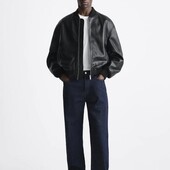 Бомбер куртка Zara шкіра M-L нова