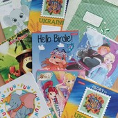 Набір канцтоварів ( 10 нових зошитів в косу + пенал б/у)