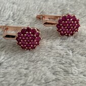 Шикарные серьги, очень яркие ,позолота 585 пробы, высота1.9см/1.2 см
