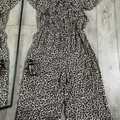 100% viscose Крутий комбінезон леопард принт на плечах рюші великій розмір батал