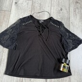 Гарна футболка ажур шнур лана колір чисто чорний камера не передає