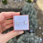 Срібні сережки з білим серцем 925