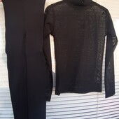 Стильний наборчик лосіни,кофтинка- сітка+ бііла в подарунок на 7-9 років