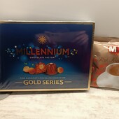 Велика коробка цукерки Millennium Gold + кава мелена 100% арабіка Туреччина