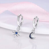 Срібні сережки зіронька та півмісяць s925