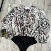 Розпродаж магазинуВау! Змія верх блузка боді комбінезон 1 фото зад 2 перед ззаду завьязужться на шиї