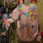 Распродажа!!!❤️Шикарная красивая пудровая яркая с ярким принтом стречь кофтачка новая❤️Пог122-190см.