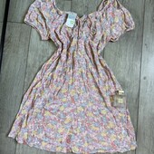 Розпродаж магазину! 100% viscose Ніжна сукня у квітки плечі можно підняти або спустити