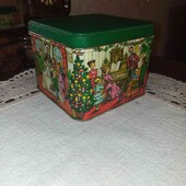 Новорічна металева банка для зберігання 