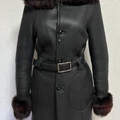 Натуральна тепла дублянка з капюшоном L 44-46р. двухстороння