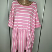 Футболка - туніка Yours р 26-28 рожеве в полоску Пог -74