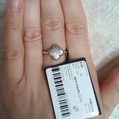 Срібна каблучка з чорним перламутром