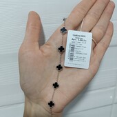 Срібний браслет з оніксом в стилі відомого бренду