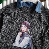 Новый свитер с аппликацией Оверсайз