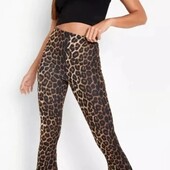 Тонкі лосини кльош в леопардовий принт. Розмір 16/12/44.